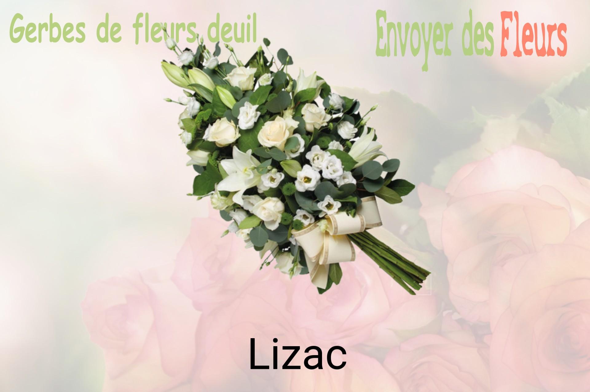Gerbe de fleurs de deuil livrée à Lizac